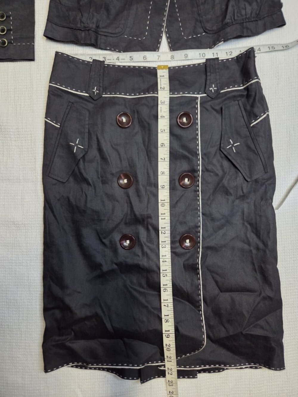 Michaa Korean Brand Pencil Skirt Suit Black Size 4 Y2K. EUC - Picture 5 of 10